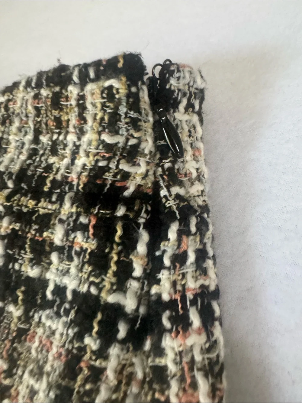 LOFT Black, White & Brown Tweed Mini Skirt